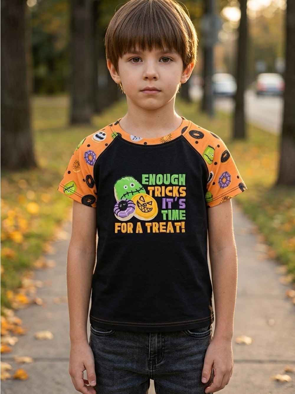 EUC Toddler Boy/Girl Black Short Sleeve Halloween Tee Shirt - Size 4T